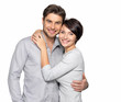 Portrait of happy couple isolated on white