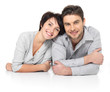 Portrait of happy couple isolated on white