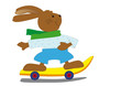 Hase mit Skateboard