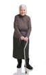 Old woman with a cane