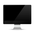 Modern computer monitor with black screen