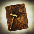 gavel on old book