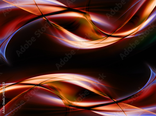 Illustration: New abstract red waves on black background New abstract red waves on black background