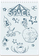 sketch illustration of space themed