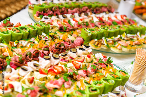 Photo: Trays with various delicious appetizer Trays with various delicious appetizer