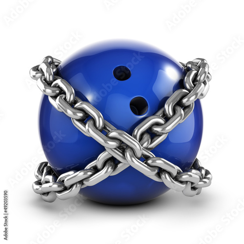 Illustration: Chained bowling ball Chained bowling ball
