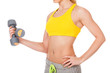 Photo: woman with dumb-bells in hand woman with dumb-bells in hand
