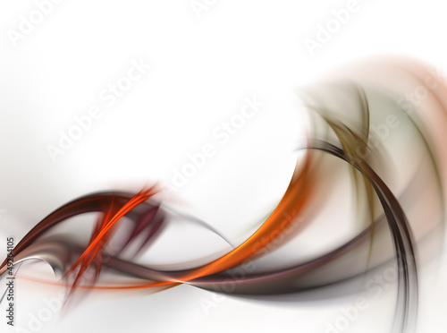 Illustration: Abstract orange waves on white background Abstract orange waves on white background