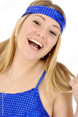 Photo: Junge Frau in Disko-Tanzkleid Junge Frau in Disko-Tanzkleid