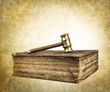 old judges hammer and book