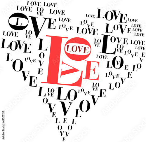 Vector: Love concept, playing whith the word love, heartshape Love concept, playing whith the word love, heartshape
