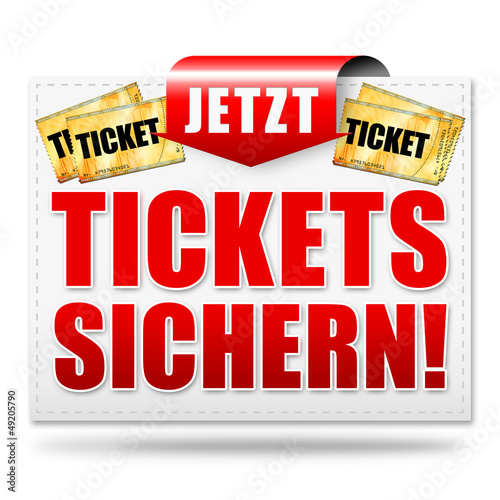 Illustration: Jetzt Tickets sichern! Button, Icon Jetzt Tickets sichern! Button, Icon