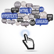 nuage de mots bulles silhouette : html 5