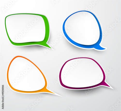 Vector: Paper set of rounded speech bubble. Paper set of rounded speech bubble.