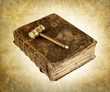 vintage gavel on book
