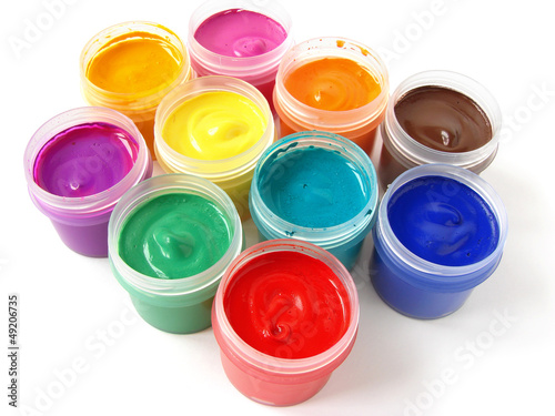Photo: gouache paints set on white gouache paints set on white