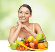woman with fruits and vegetables