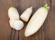 Daikon radishes isolated on white background