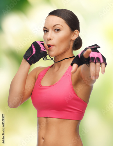 Photo: woman with whistle woman with whistle