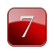 Illustration: Number seven red glossy, isolated on white background Number seven red glossy, isolated on white background