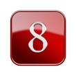 Illustration: Number eight red glossy, isolated on white background Number eight red glossy, isolated on white background