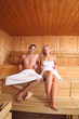Couple in a spa - sauna