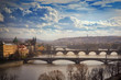 view on bridges in Prague, Czech Republic