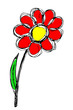 Illustration: rote Blumensilhouette rote Blumensilhouette