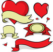 Vektor: valentine ribbons with hearts valentine ribbons with hearts
