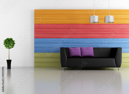 Illustration: Minimalist colorful lounge Minimalist colorful lounge