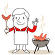 Figur, Grillfest, Grillmeister, Grillen, Wurst, Würstchen