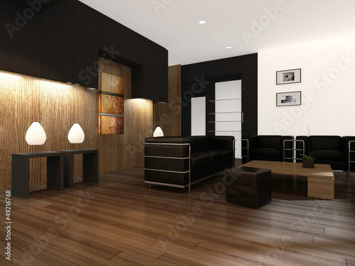 Illustration: Awesome Modern BW Interior Living Room | Architecture Awesome Modern BW Interior Living Room | Architecture