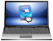 Illustration: Laptop mit E-Learning Laptop mit E-Learning