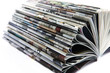 Stack of old colored magazines