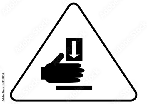 Vector: Attention - danger of crushing sign Attention - danger of crushing sign