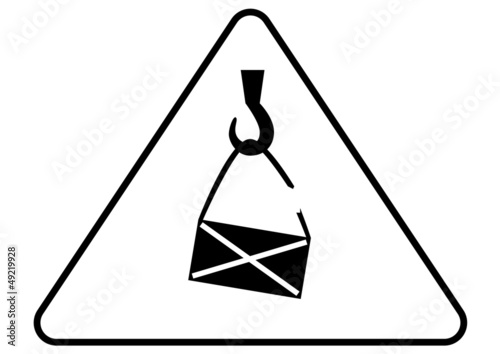 Vector: Attention - danger of the suspended loads sign Attention - danger of the suspended loads sign