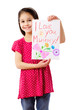 Little girl with drawing for mum