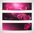 Vector: Vector set of 3 banners or headers with hearts. Vector set of 3 banners or headers with hearts.