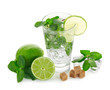 Mojito cocktail on white background