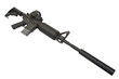 rifle with silencer isolated on a white background