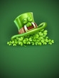 Vector: Cap of Saint Patrick in the clover vector illustration on Cap of Saint Patrick in the clover vector illustration on