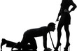 Foto: couple woman seductress bonding concept silhouette couple woman seductress bonding concept silhouette