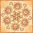 Ornate vector doodle flowers background