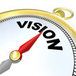 Vision Word on Gold Compass Plan Direction Strategy