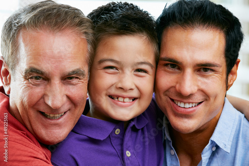 Photo: Male Members Of Multi Generation Family At Home Male Members Of Multi Generation Family At Home