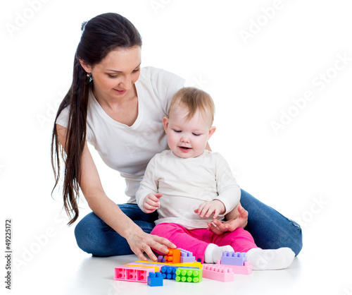 Photo: baby girl and mother playing together baby girl and mother playing together