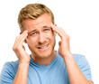 Worried young man suffering from headache