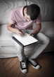 Young man signing