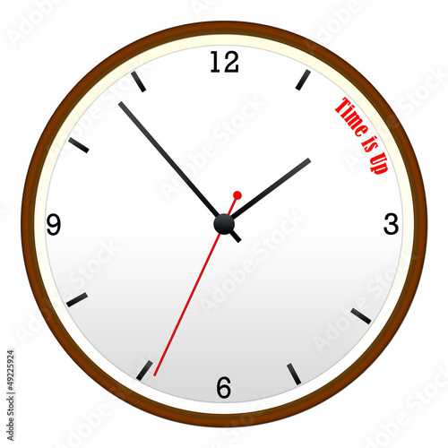 Illustration: Time Is Up Wooden Wall Clock Concept Time Is Up Wooden Wall Clock Concept