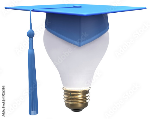 Illustration: Graduation idea cap light bulb Graduation idea cap light bulb